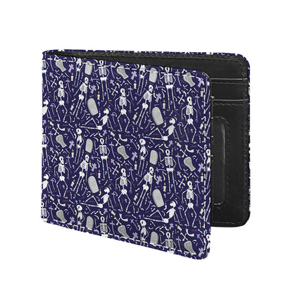 Tomb And Skeleton Pattern Print Bifold Wallet