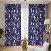 Tomb And Skeleton Pattern Print Blackout Pencil Pleat Curtains