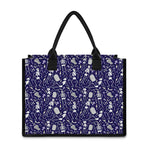 Tomb And Skeleton Pattern Print Canvas Tote Bag