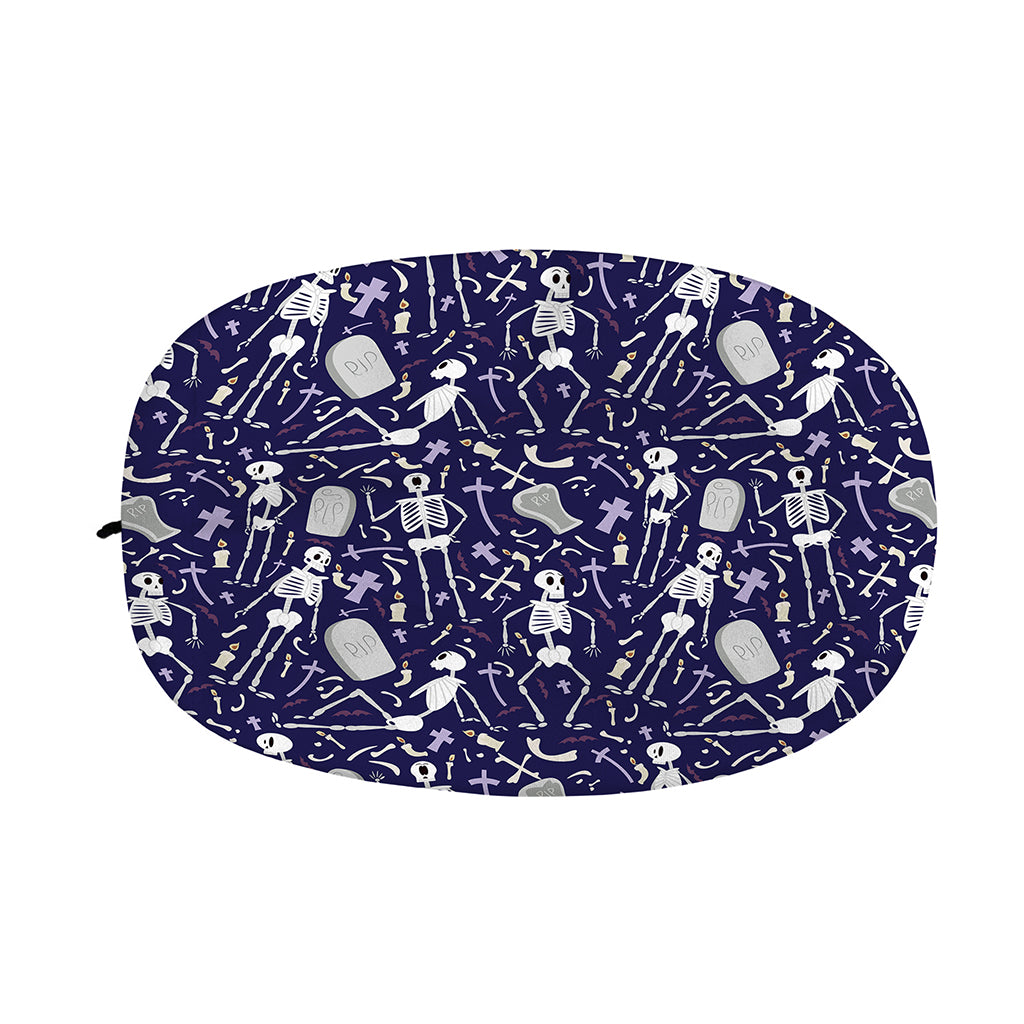 Tomb And Skeleton Pattern Print Car Side Mirror Covers