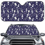 Tomb And Skeleton Pattern Print Car Windshield Sun Shade