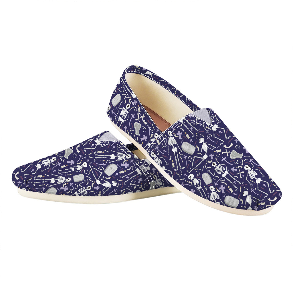 Tomb And Skeleton Pattern Print Casual Shoes