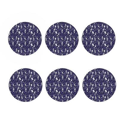 Tomb And Skeleton Pattern Print Coaster Set
