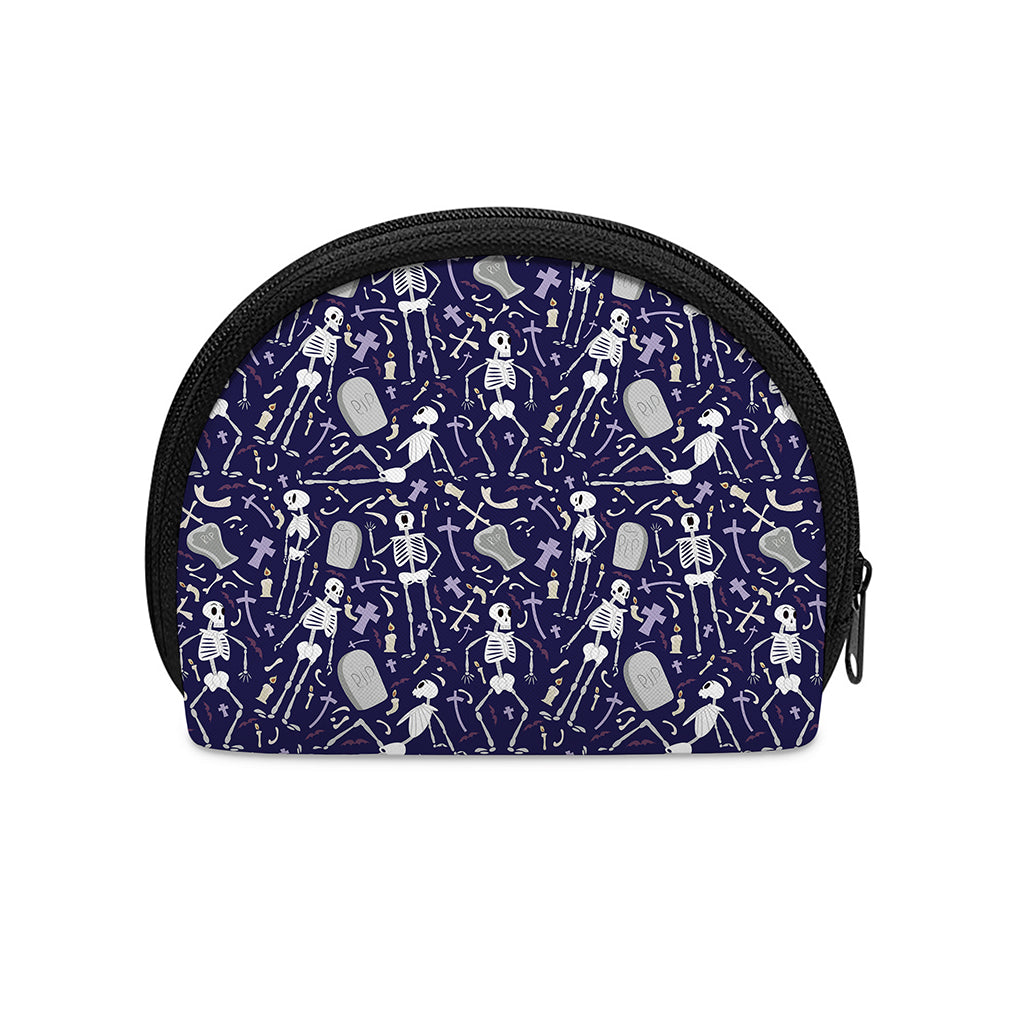 Tomb And Skeleton Pattern Print Coin Purse
