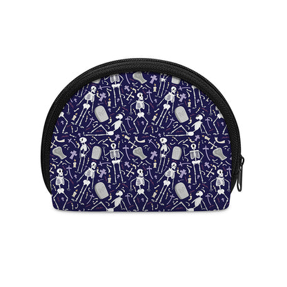 Tomb And Skeleton Pattern Print Coin Purse