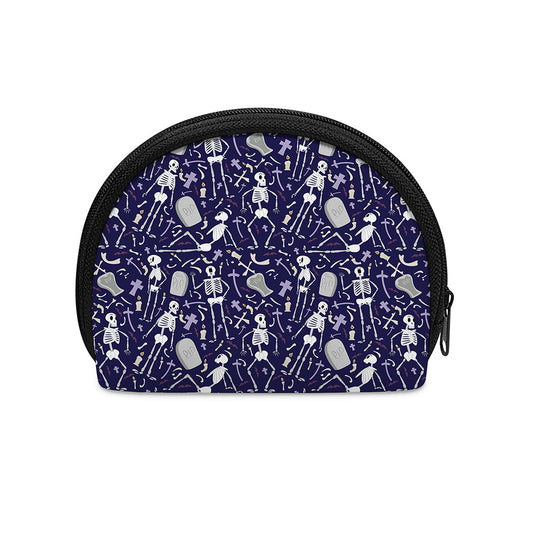 Tomb And Skeleton Pattern Print Coin Purse