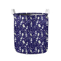 Tomb And Skeleton Pattern Print Collapsible Laundry Basket