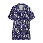 Tomb And Skeleton Pattern Print Cotton Hawaiian Shirt