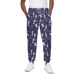 Tomb And Skeleton Pattern Print Cotton Pants