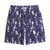 Tomb And Skeleton Pattern Print Cotton Shorts