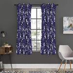 Tomb And Skeleton Pattern Print Curtain