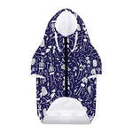 Tomb And Skeleton Pattern Print Dog Zip Up Hoodie