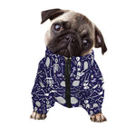 Tomb And Skeleton Pattern Print Dog Zip Up Jacket