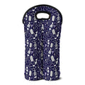 Tomb And Skeleton Pattern Print Double Neoprene Wine Tote
