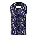 Tomb And Skeleton Pattern Print Double Neoprene Wine Tote
