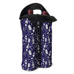 Tomb And Skeleton Pattern Print Double Neoprene Wine Tote
