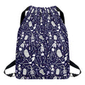 Tomb And Skeleton Pattern Print Drawstring Backpack