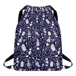 Tomb And Skeleton Pattern Print Drawstring Backpack