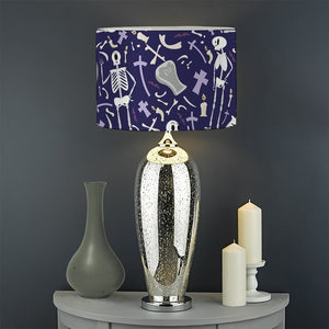 Tomb And Skeleton Pattern Print Drum Lamp Shade