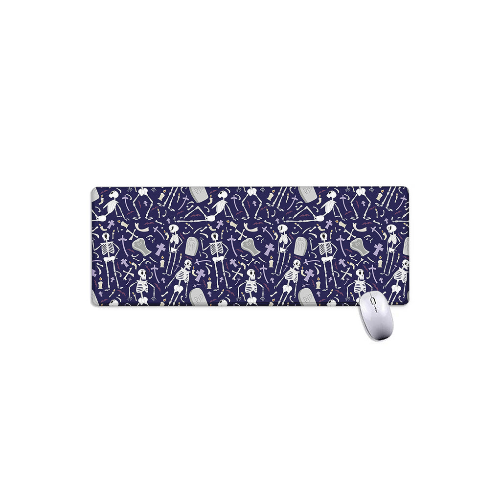 Tomb And Skeleton Pattern Print Extended Mouse Pad