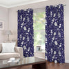 Tomb And Skeleton Pattern Print Grommet Curtains