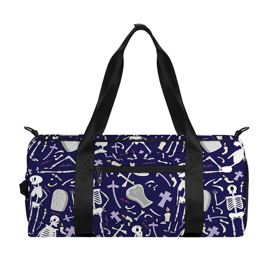 Tomb And Skeleton Pattern Print Gym Bag