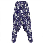 Tomb And Skeleton Pattern Print Hammer Pants