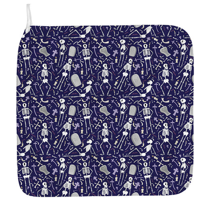 Tomb And Skeleton Pattern Print Hand Towel