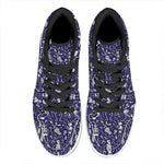 Tomb And Skeleton Pattern Print High Top Leather Sneakers