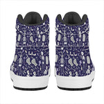 Tomb And Skeleton Pattern Print High Top Leather Sneakers
