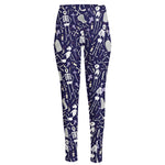 Tomb And Skeleton Pattern Print High-Waisted Pocket Leggings