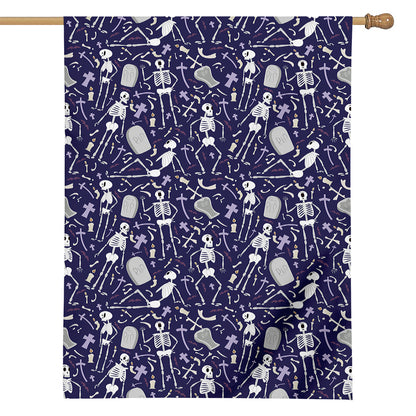 Tomb And Skeleton Pattern Print House Flag