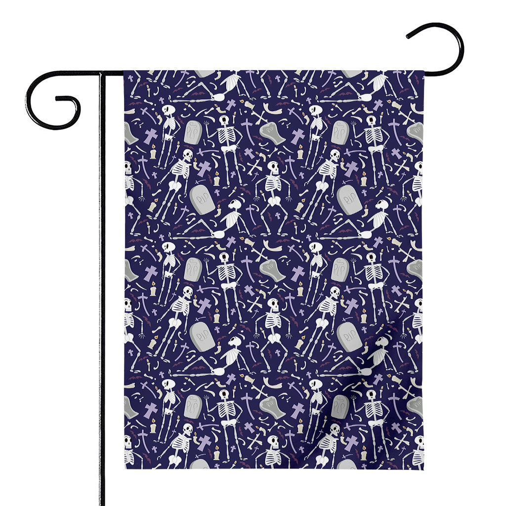 Tomb And Skeleton Pattern Print House Flag