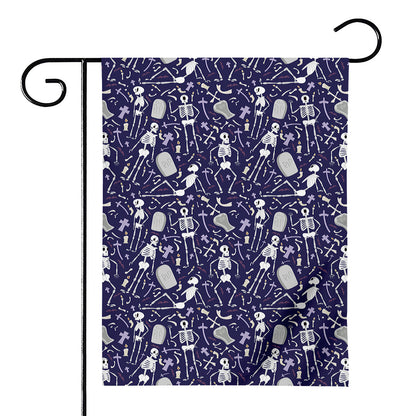 Tomb And Skeleton Pattern Print House Flag