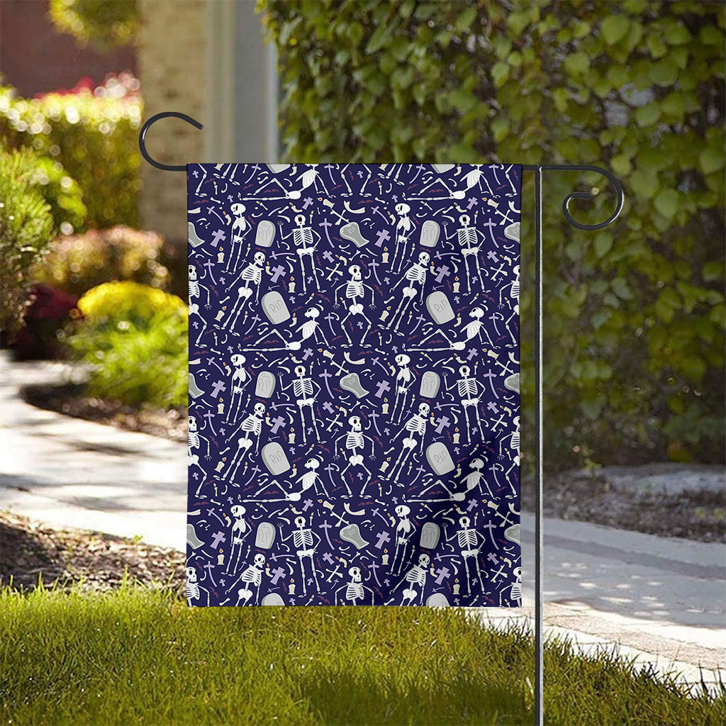 Tomb And Skeleton Pattern Print House Flag
