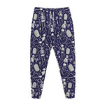 Tomb And Skeleton Pattern Print Jogger Pants