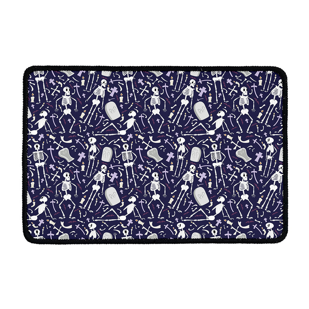 Tomb And Skeleton Pattern Print Kitchen Mat