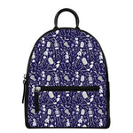 Tomb And Skeleton Pattern Print Leather Backpack