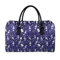 Tomb And Skeleton Pattern Print Leather Duffel Bag