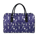 Tomb And Skeleton Pattern Print Leather Duffle Bag