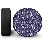 Tomb And Skeleton Pattern Print Leather Spare Tire Cover