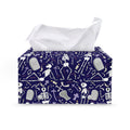 Tomb And Skeleton Pattern Print Leather Tissue Box Cover