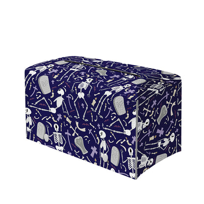 Tomb And Skeleton Pattern Print Leather Tissue Box Cover