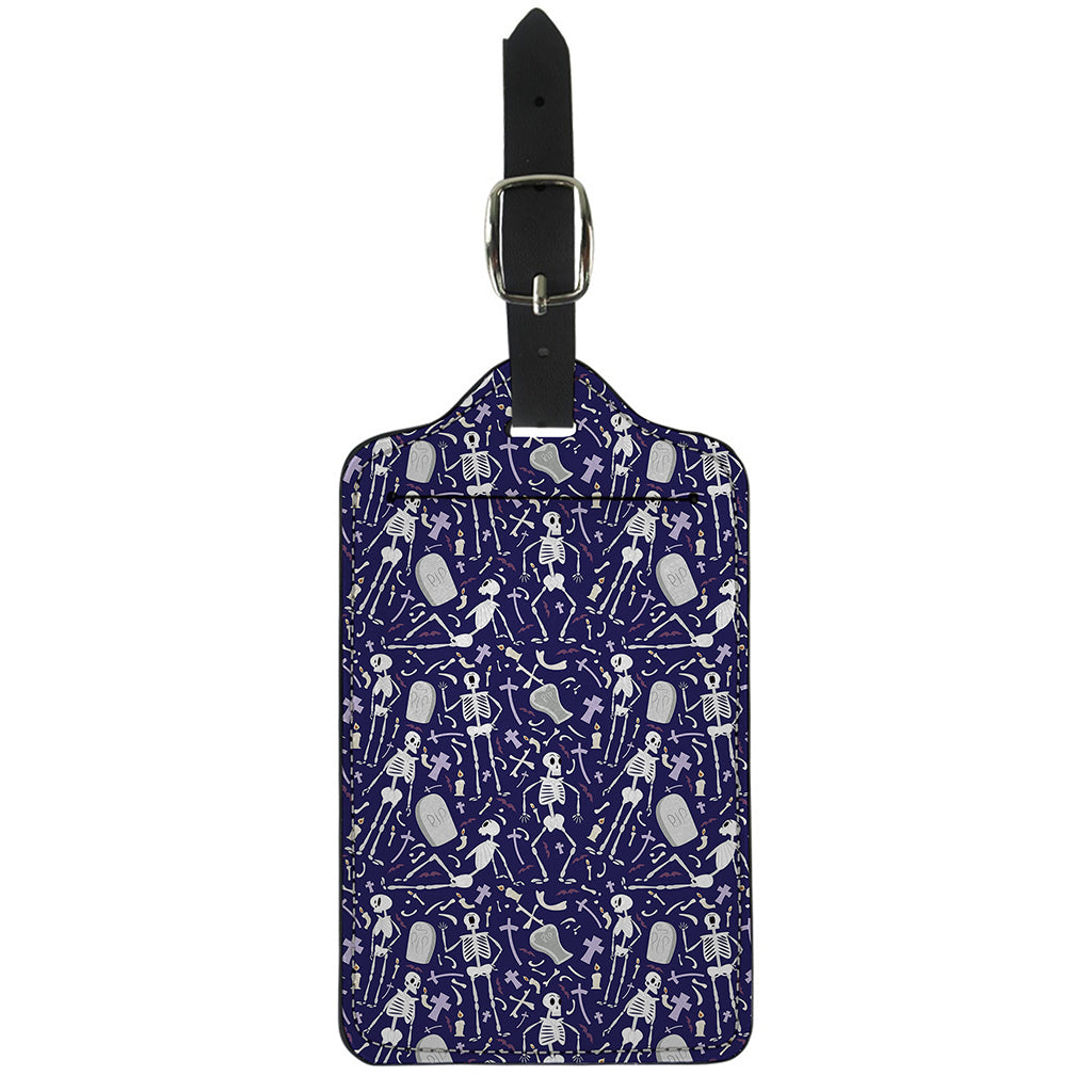 Tomb And Skeleton Pattern Print Luggage Tag