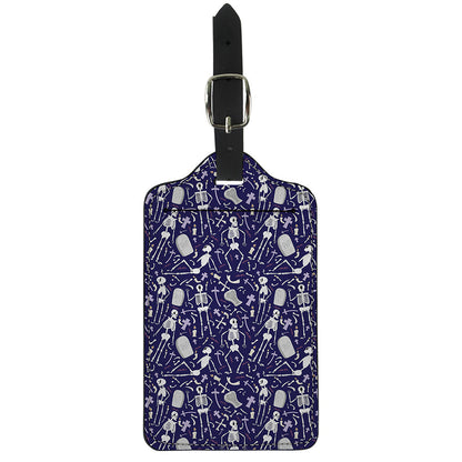 Tomb And Skeleton Pattern Print Luggage Tag