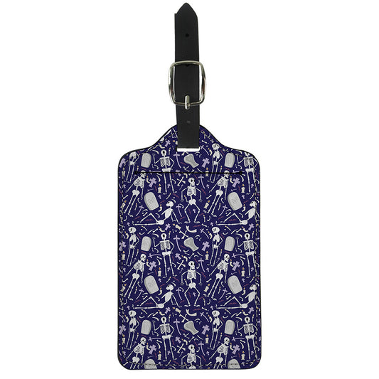 Tomb And Skeleton Pattern Print Luggage Tag