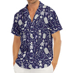 Tomb And Skeleton Pattern Print Men's Deep V-Neck Shirt