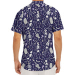 Tomb And Skeleton Pattern Print Men's Deep V-Neck Shirt