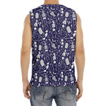 Tomb And Skeleton Pattern Print Men's Fitness Tank Top