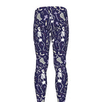 Tomb And Skeleton Pattern Print Men's leggings